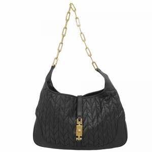 GUCCI Black Leather Jackie Shoulder Bag